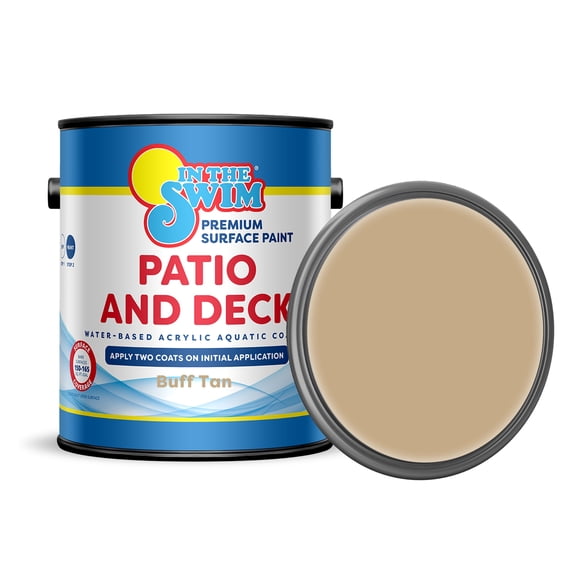 In The Swim Patio and Deck Paint - Buff Tan - Water Based Acrylic Coating - 1 Gallon (New Packaging) 40017501