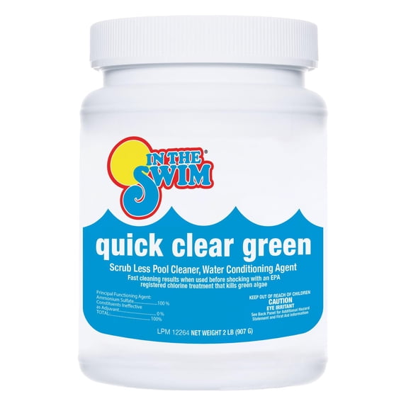 In The Swim Quick Clear Green - Turn Your Pool Water From Green and Cloudy To Sparkling Blue - 2 Pound 62008