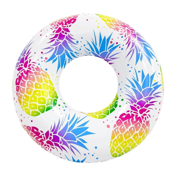 In The Swim Tie Dye Pineapple Inflatable Ring Pool Float – Fun Tropical Design for Summer Pool Parties 32008-L