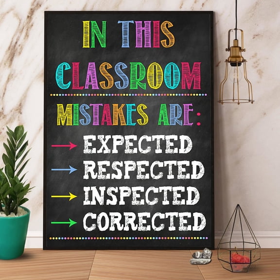 In This Classroom Mistakes Are Expected Respected Paper Poster No Frame Matte Wall Art Decor 11 x 17 Inch Poster