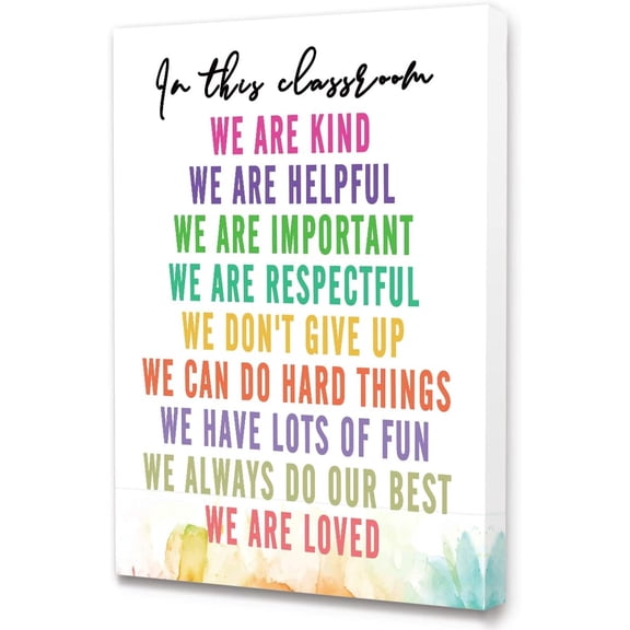 In This Classroom Wall Decor,Inspirational Diversity Wall Art Frame Print for Classroom School Wall Decor 12" x 15"