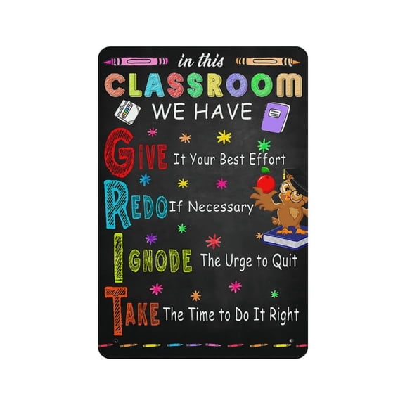 In This Classroom We Have Teacher tin sign, Math Teacher Gift, Teacher tin sign, Back to School Gift for Teacher, Retro style ,wall art ,country cottage, metal tin sign 8x12 inches