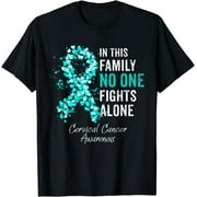 In This Family No Fights Alone Cervical Cancer Awareness T-Shirt