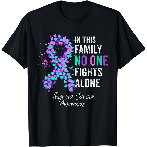 In This Family No Fights Alone Thyroid Cancer Awareness T-Shirt