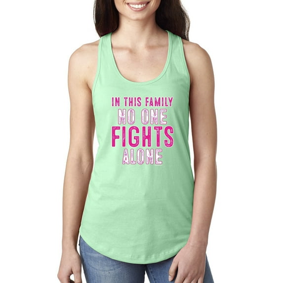 In This Family No One Awareness Ladies Racerback Tank Top, Mint, Small