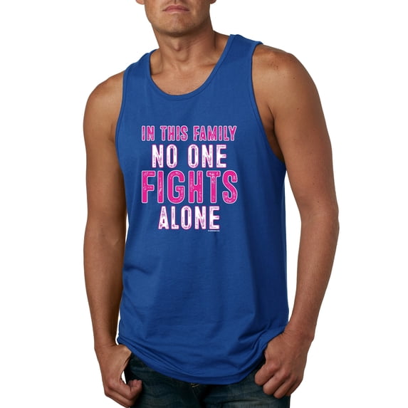 In This Family No One Awareness Mens Graphic Tank Top, Royal, Small