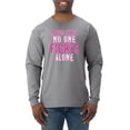 thumbnail image 1 of In This Family No One Awareness Mens Long Sleeve Shirt, Heather Grey, 2XL, 1 of 3