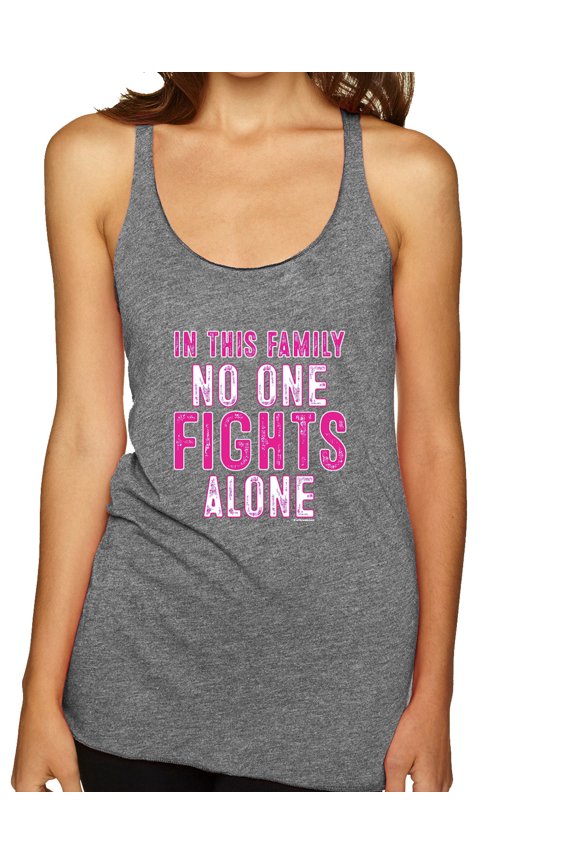 In This Family No One Awareness Tri-Blend Racerback Tank Top, Premium Heather, Large