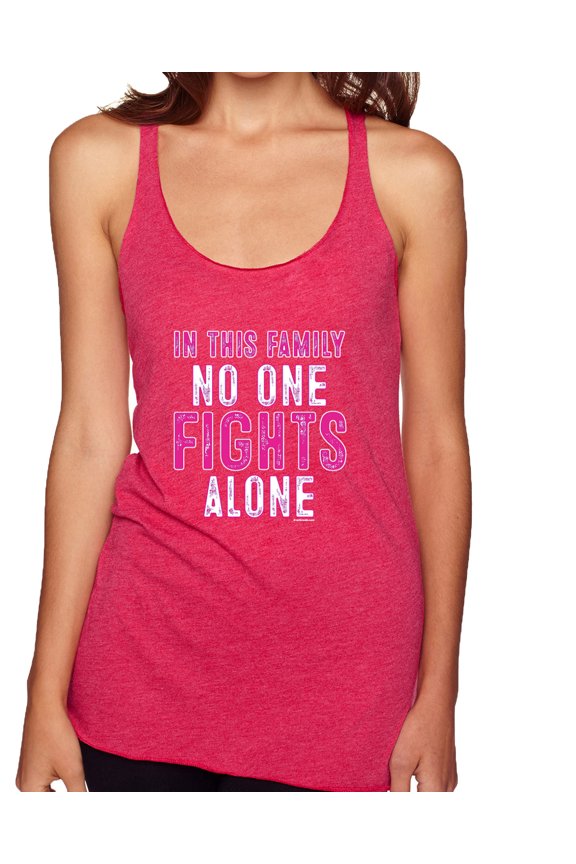 In This Family No One Awareness Tri-Blend Racerback Tank Top, Shocking Pink, Medium