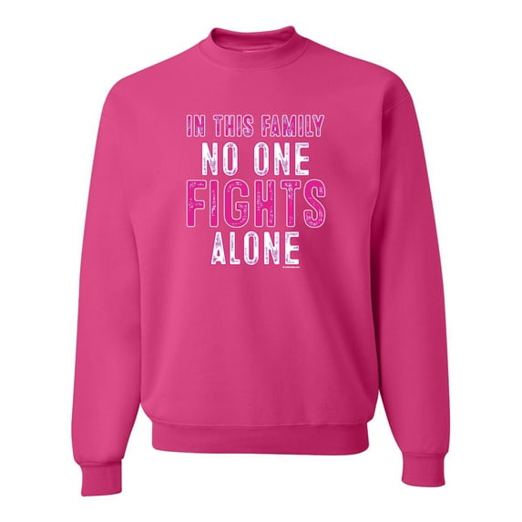 In This Family No One Awareness Unisex Crewneck Graphic Sweatshirt, Fuschia, Medium