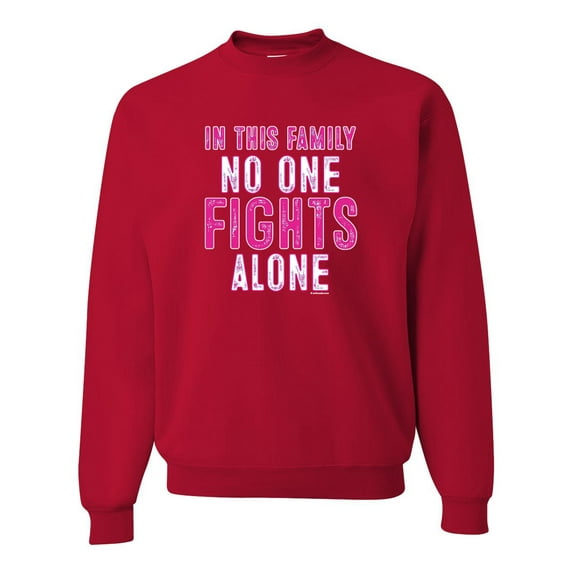 In This Family No One Awareness Unisex Crewneck Graphic Sweatshirt, Red, Medium