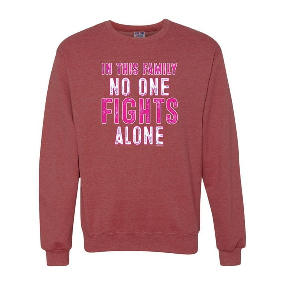 In This Family No One Awareness Unisex Crewneck Graphic Sweatshirt, Vintage Heather Red, Medium