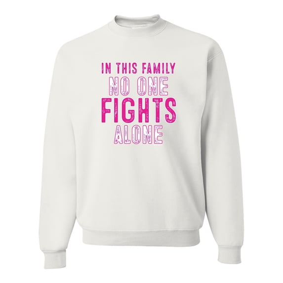 In This Family No One Awareness Unisex Crewneck Graphic Sweatshirt, White, X-Large