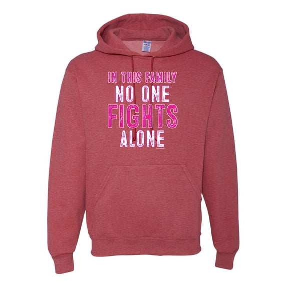In This Family No One Awareness Unisex Graphic Hoodie Sweatshirt, Vintage Heather Red, Medium