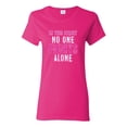 thumbnail image 1 of In This Family No One Awareness Womens Graphic T-Shirt, Fuschia, Small, 1 of 3
