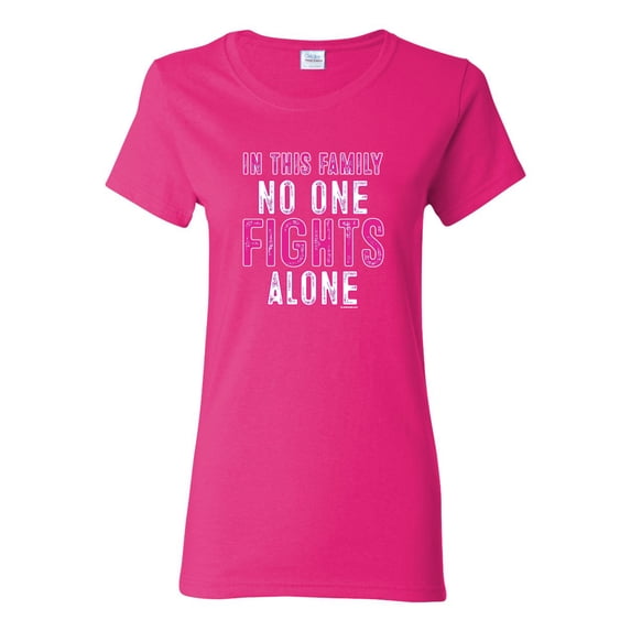 In This Family No One Awareness Womens Graphic T-Shirt, Fuschia, Small