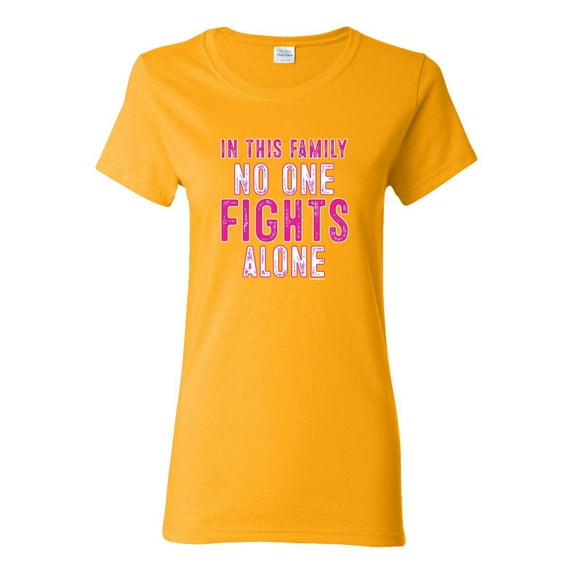 In This Family No One Awareness Womens Graphic T-Shirt, Gold, Small