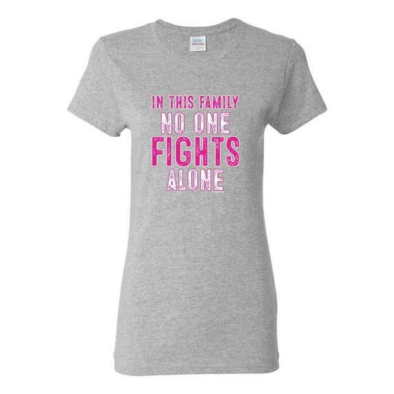 In This Family No One Awareness Womens Graphic T-Shirt, Heather Grey, 2XL