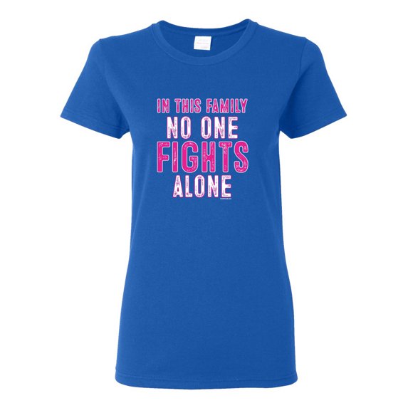 In This Family No One Awareness Womens Graphic T-Shirt, Royal, Small