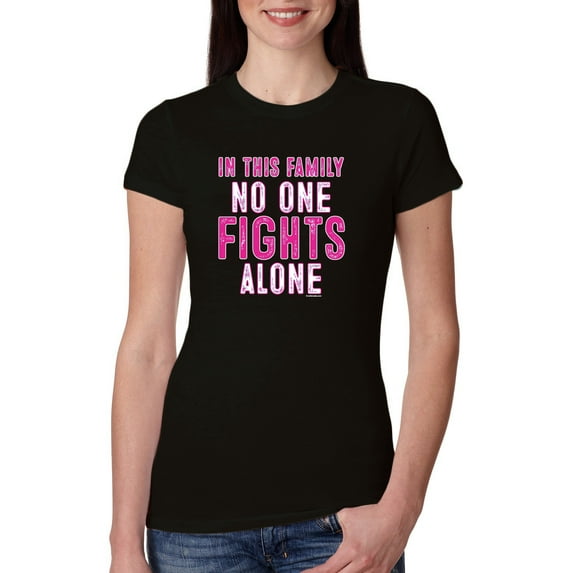 In This Family No One Awareness Womens Slim Fit Junior Tee, Black, Small