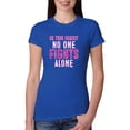 thumbnail image 1 of In This Family No One Awareness Womens Slim Fit Junior Tee, Royal, Small, 1 of 3