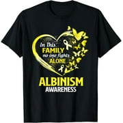 In This Family No One Fight Alone Albinism Awareness Heart T-Shirt