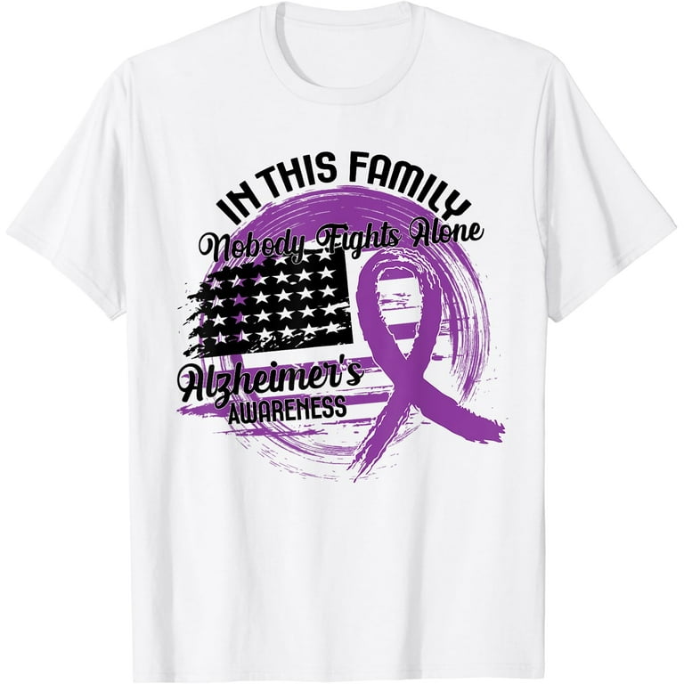 This Family No One Fights Alone Alzheimer's Awareness Tshirt This Family No One Fights Alone Alzheimer's Awareness Tshirt