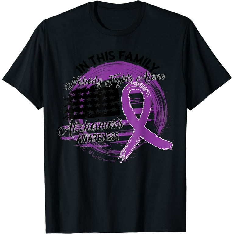This Family No One Fights Alone Alzheimer's Awareness Tshirt This Family No One Fights Alone Alzheimer's Awareness Tshirt