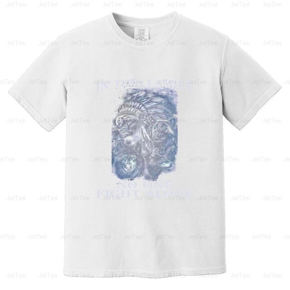 In This Family No One Fight Alone Wolf Support Unity Strength Quote Comfort Color T-Shirt Unisex, up to 4XL