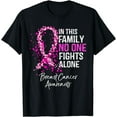 thumbnail image 1 of In This Family No One Fights Alone Breast Cancer Awareness T-Shirt, 1 of 3