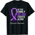 thumbnail image 1 of In This Family No One Fights Alone Shirt Alzheimer's Ribbon T-Shirt, 1 of 6