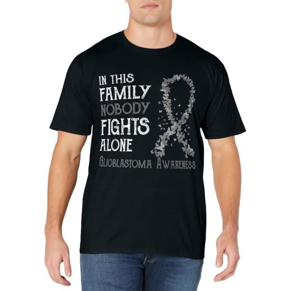 In This Family Nobody Fights Alone Glioblastoma T-Shirt