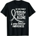 thumbnail image 1 of In This Family Nobody Fights Alone Lung Cancer Awareness T-Shirt, 1 of 7