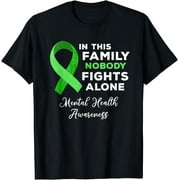 In This Family Nobody Fights Alone Mental Health Awareness T-Shirt
