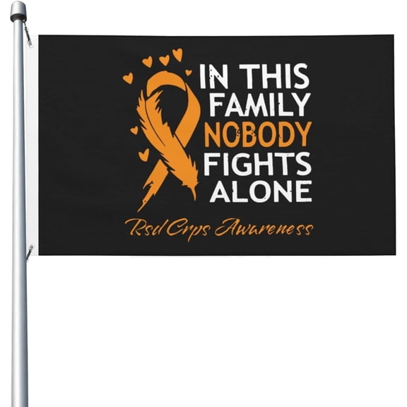 In This Family Nobody Fights Alone Rsd Crps Awareness Flag 3x5 FT Bright Flags