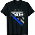 thumbnail image 1 of In This Family We Bleed Blue Thin Blue Line Womens T-Shirt Black 3XL, 1 of 5