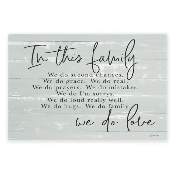 In This Family We Do Second Chances Rustic Wood Sign 12x18 (Unframed)
