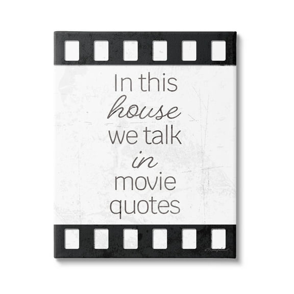 In This House Movie Quotes Phrase Typography Graphic Art Gallery Wrapped Canvas Print Wall Art