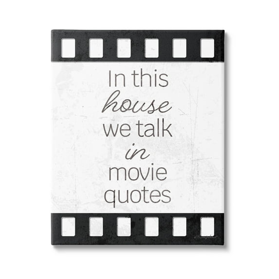 In This House Movie Quotes Phrase Typography Graphic Art Gallery Wrapped Canvas Print Wall Art