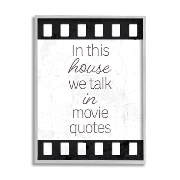 In This House Movie Quotes Phrase Typography Graphic Art Gray Framed Art Print Wall Art