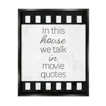 In This House Movie Quotes Phrase Typography Graphic Art Jet Black Framed Art Print Wall Art