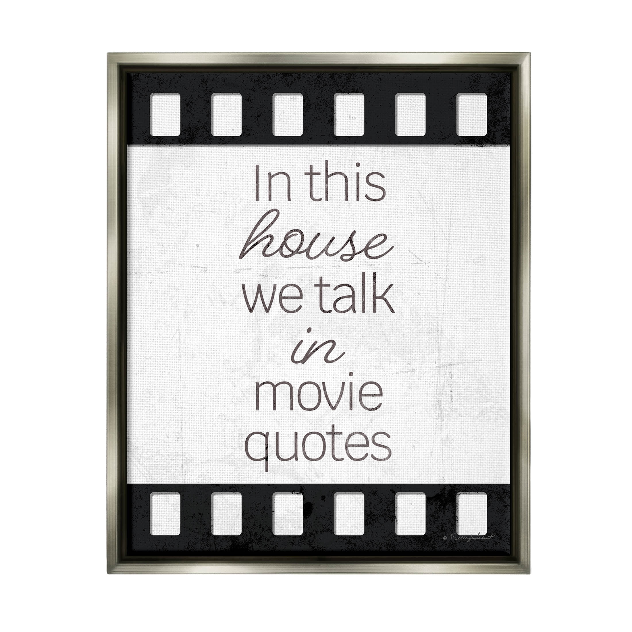 In This House Movie Quotes Phrase Typography Graphic Art Luster Gray Framed Art Print Wall Art
