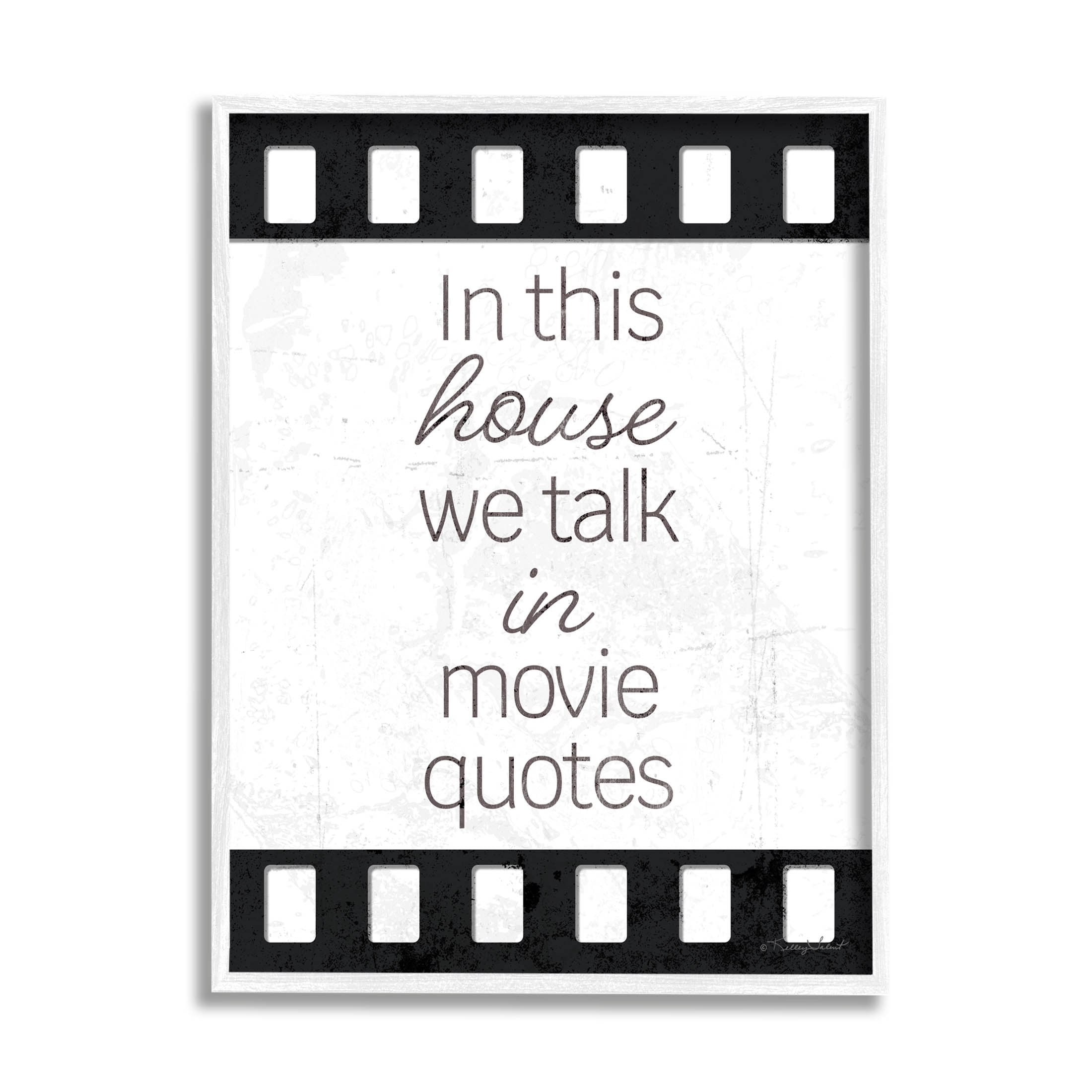 In This House Movie Quotes Phrase Typography Graphic Art White Framed Art Print Wall Art