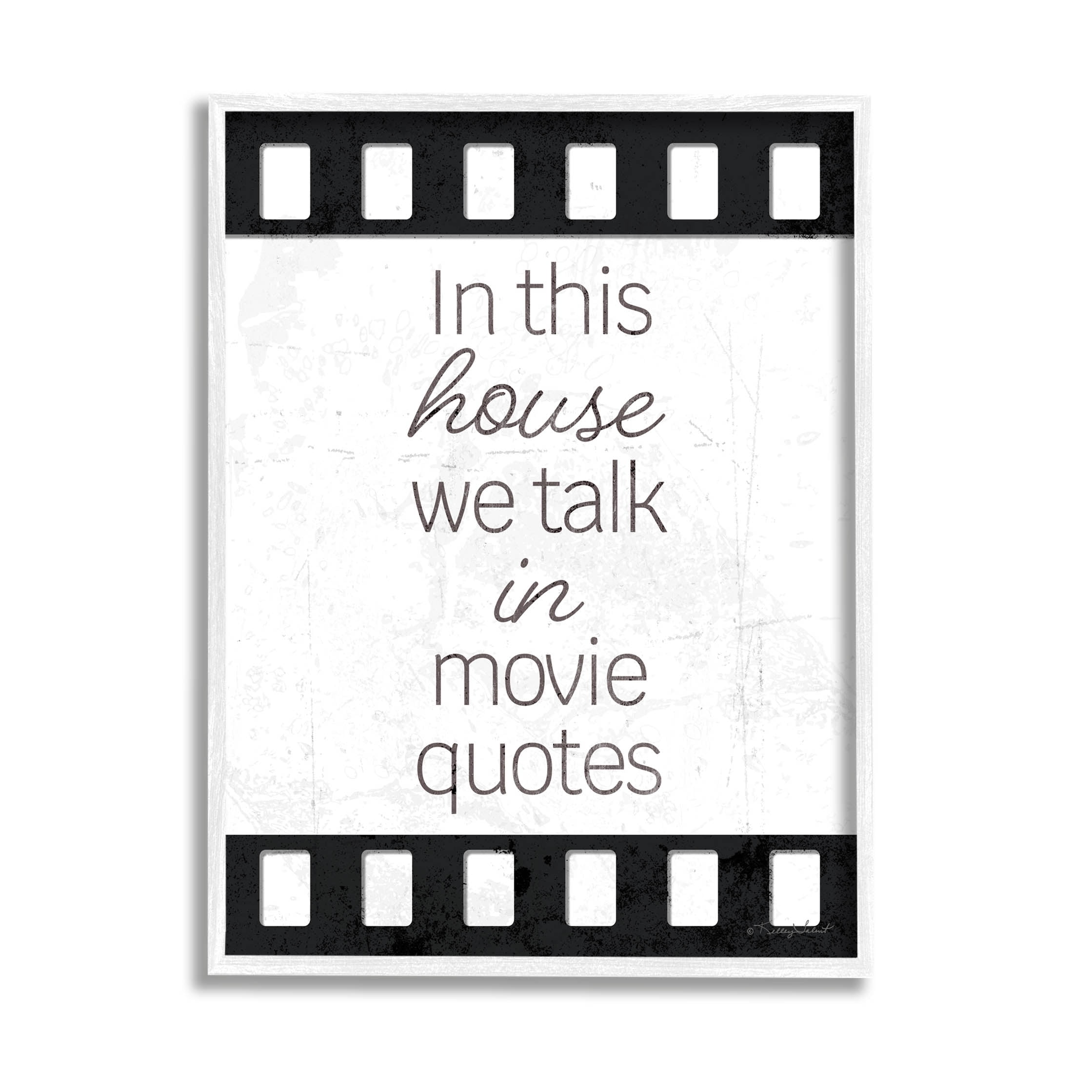 In This House Movie Quotes Phrase Typography Graphic Art White Framed Art Print Wall Art