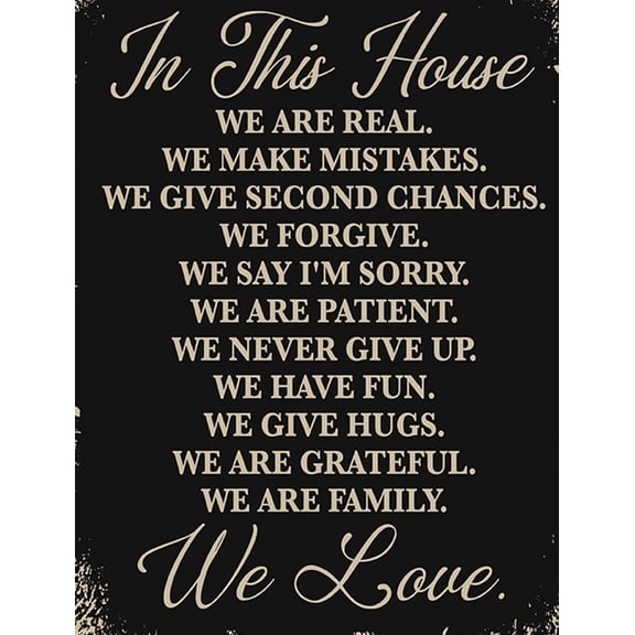 In This House Rules Farmhouse Living Room Home Decor Wall Art, Inspirational Family Quote for Farmhouse Home Wall Art Decoration poster