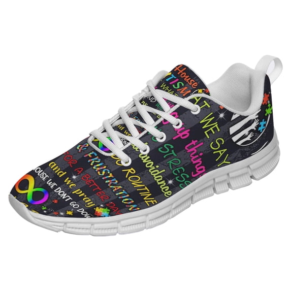 In This House We Do Autism Shoes for Men Women Running Shoes Lightweight Walking Sneakers Mesh Athletic Sport Shoes White Size 6