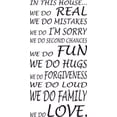 thumbnail image 1 of In This House We Do Love, Hugs, Loud, Fun, Family, Forgiveness Vinyl Wall Art. Love Quotes. Our Inspirational Christian Scripture Bible Verse Inspired Wall Decals Are Made in the Usa., 1 of 1