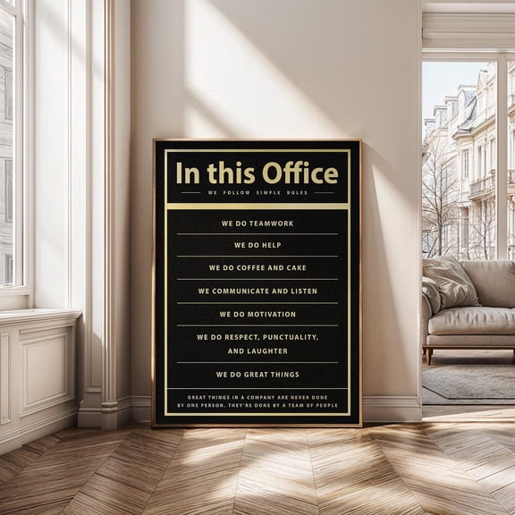 In This Office Teamwork Wall Art Print, Unframed Paper Poster 8x10in