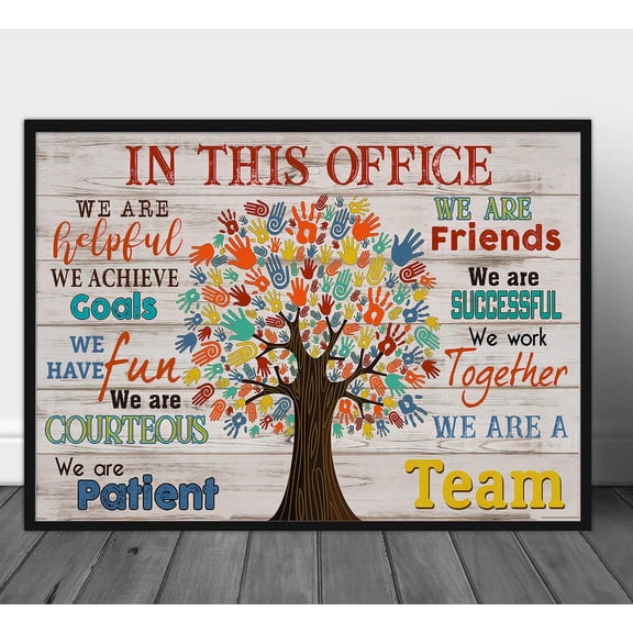In This Office Teamwork Wall Art Print, Unframed Paper Poster 8x10in