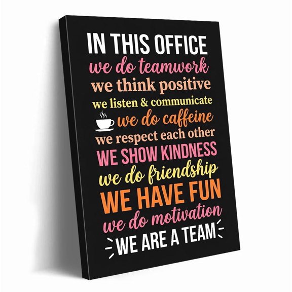 In This Office Wall Art Art Motivational Teamwork Positive Quotes Workplace Decor Team Building Sign Employee Appreciation Gift, Unframed Paper Print